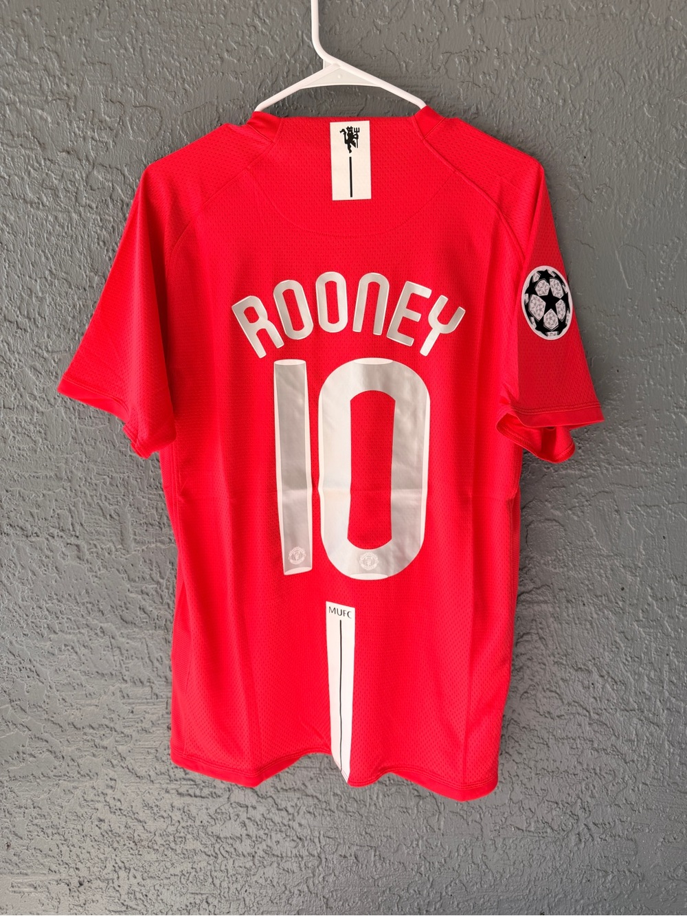 Manchester United Rooney Retro Soccer Jersey Red Home Final 2008